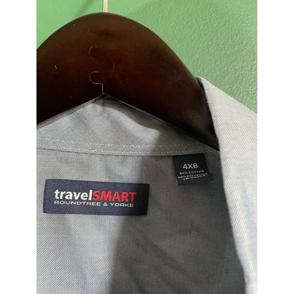 Roundtree & York - TravelSmart - Men's Blue Short Sleeve Button Down- Size 4XB - Picture 4 of 5